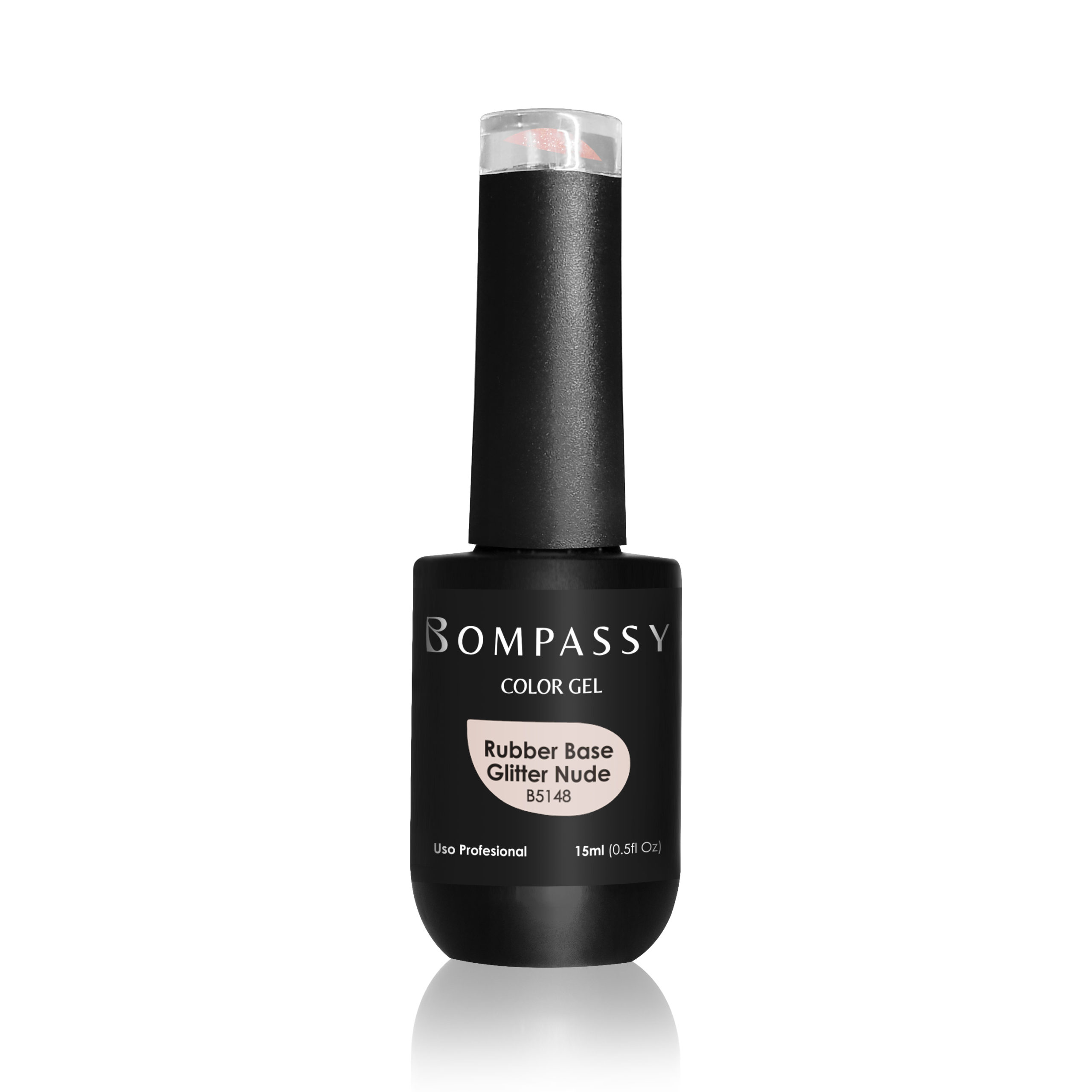 Bompassy rubber base glitter nude x 15ml